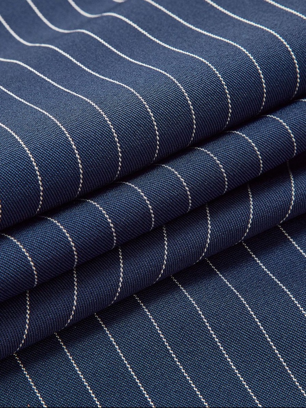 Commense Navy Pinstripe Wide Leg Pants - Picture 5 of 7